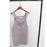 2018 Women Retro Corduroy Dress Autumn Spring Suspender Sundress Sarafan Loose Vest Overall Dress Female Natural Casual Dresses