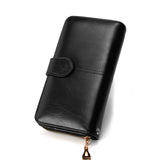 Women Wallet Female Purse Women Leather Wallet Long Trifold Coin Purse Card Holder Money Clutch Wristlet Multifunction Zipper