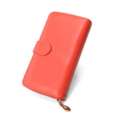 Women Wallet Female Purse Women Leather Wallet Long Trifold Coin Purse Card Holder Money Clutch Wristlet Multifunction Zipper