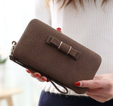 Purse bow wallet female famous brand card holders cellphone pocket PU leather women money bag clutch women wallet 505