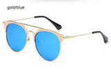 Mirror Rose Gold cat eye Sunglasses Women Round Luxury Brand Female Sun Glasses Women 2018 Fashion Oculos Star Style Shades