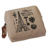 Retro Classic Canvas Tower  Wallet Card Key Coin Purse Bag Pouch Case for Women Girl