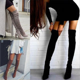 ELGEER Size 34-43 2018 New Shoes Women Boots Black Over the Knee Boots Sexy Female Autumn Winter lady Thigh High Boots