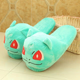 Women Anime Cartoon Pokemon Slippers Lovers Warm Woman Slippers Elf Ball Pikachu Go Plush Shoes Home House Slippers Children