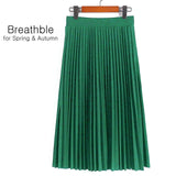 Spring and Autumn New  Fashion Women's High Waist Pleated Solid Color Half Length Elastic Skirt Promotions Lady Black Pink