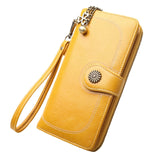 2018 New Vintage Button Phone Purses Women Wallets Female Purse Leather Brand Retro Ladies Long Zipper Woman Wallet Card Clutch