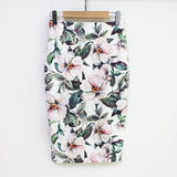 Hermicci 2018 Summer Style Pencil Skirt Women High Waist Green Skirts Vintage Elegant Bodycon Floral Print Midi Skirt