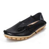 Hosteven Women Real Leather Shoes Moccasins Mother Loafers Soft Leisure Flats Casual Female Driving Ballet Footwear