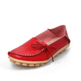 Hosteven Women Real Leather Shoes Moccasins Mother Loafers Soft Leisure Flats Casual Female Driving Ballet Footwear