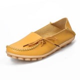 Hosteven Women Real Leather Shoes Moccasins Mother Loafers Soft Leisure Flats Casual Female Driving Ballet Footwear