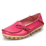 Hosteven Women Real Leather Shoes Moccasins Mother Loafers Soft Leisure Flats Casual Female Driving Ballet Footwear