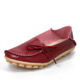 Hosteven Women Real Leather Shoes Moccasins Mother Loafers Soft Leisure Flats Casual Female Driving Ballet Footwear