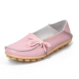 Hosteven Women Real Leather Shoes Moccasins Mother Loafers Soft Leisure Flats Casual Female Driving Ballet Footwear