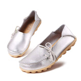 Hosteven Women Real Leather Shoes Moccasins Mother Loafers Soft Leisure Flats Casual Female Driving Ballet Footwear