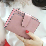 Fashion Small Female Purse short purse Lady Letter Snap Fastener Zipper Short Clutch Wallet Solid Vintage Matte Women Wallet