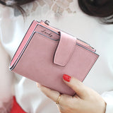 Fashion Small Female Purse short purse Lady Letter Snap Fastener Zipper Short Clutch Wallet Solid Vintage Matte Women Wallet