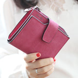 Fashion Small Female Purse short purse Lady Letter Snap Fastener Zipper Short Clutch Wallet Solid Vintage Matte Women Wallet