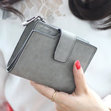 Fashion Small Female Purse short purse Lady Letter Snap Fastener Zipper Short Clutch Wallet Solid Vintage Matte Women Wallet