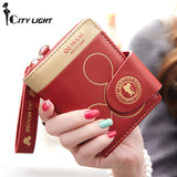 Women small wallet cartoon mickey cute coin purse hasp card holder womens wallets and purses female wallets famous brand