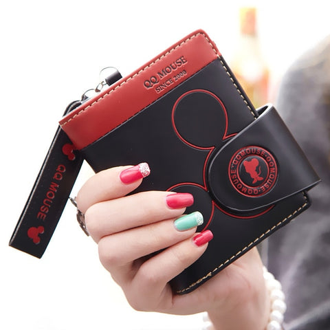 Women small wallet cartoon mickey cute coin purse hasp card holder womens wallets and purses female wallets famous brand