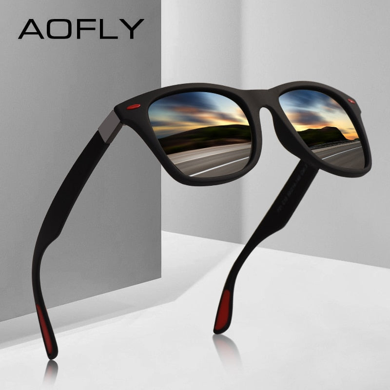 AOFLY BRAND DESIGN Classic Polarized Sunglasses Men Women Driving Square Frame Sun Glasses Male Goggle UV400 Gafas De Sol AF8083