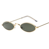 Oulylan Small Oval Sunglasses Men Women Retro Metal Frame Yellow Red Vintage Tiny Round Skinny Male Female Sun Glasses UV400