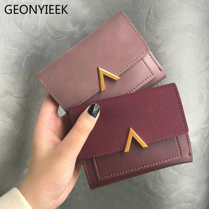 Matte Leather Small Women Wallet Luxury Brand Famous Mini Womens Wallets And Purses Short Female Coin Purse Credit Card Holder