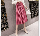 2018 Autumn Winter Velvet Skirt High Waisted Skinny Large Swing Long Pleated Skirts Metallic 18 Colors Plus Size 3XL Midi Saia