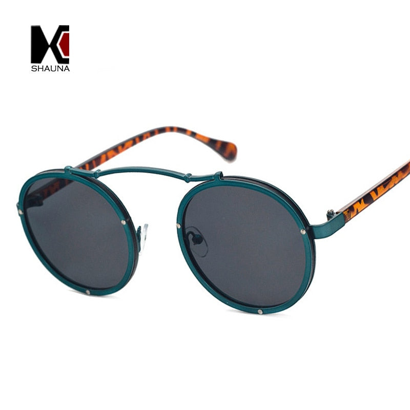 SHAUNA Popular Women Round Sunglasses Brand Designer Vintage Men Matte Frame Sun Glasses UV400