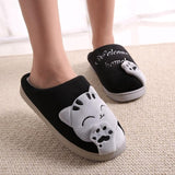 Women Winter Home Slippers Cartoon Cat Shoes Non-slip Soft Winter Warm House Slippers Indoor Bedroom Lovers Couples Floor Shoes