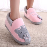 Women Winter Home Slippers Cartoon Cat Shoes Non-slip Soft Winter Warm House Slippers Indoor Bedroom Lovers Couples Floor Shoes