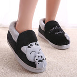 Women Winter Home Slippers Cartoon Cat Shoes Non-slip Soft Winter Warm House Slippers Indoor Bedroom Lovers Couples Floor Shoes