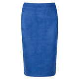 Neophil 2018 Winter Women Suede Midi Pencil Skirt High Waist Gray Pink XXL Sexy Style Stretch Wrap Ladies Office Work Saia S1009