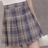 ZuoLunOuBa Tennis Skirt Women 2018 Korean Version New High Waist Half Short Skirt College Wind A Word Lattice Pleated Skirt Tutu