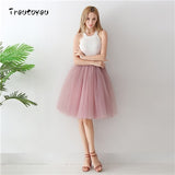 5 Layers 65cm Sexy Midi Tulle Skirt Streetwear Pleated Skirts Womens Short Tutu Femme 2018 Winter Gothic Jupe Falda Tul Plisada