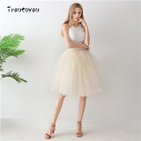 5 Layers 65cm Sexy Midi Tulle Skirt Streetwear Pleated Skirts Womens Short Tutu Femme 2018 Winter Gothic Jupe Falda Tul Plisada