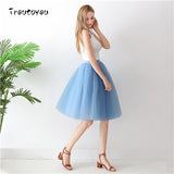 5 Layers 65cm Sexy Midi Tulle Skirt Streetwear Pleated Skirts Womens Short Tutu Femme 2018 Winter Gothic Jupe Falda Tul Plisada