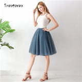5 Layers 65cm Sexy Midi Tulle Skirt Streetwear Pleated Skirts Womens Short Tutu Femme 2018 Winter Gothic Jupe Falda Tul Plisada