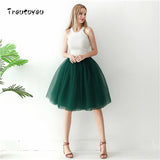 5 Layers 65cm Sexy Midi Tulle Skirt Streetwear Pleated Skirts Womens Short Tutu Femme 2018 Winter Gothic Jupe Falda Tul Plisada