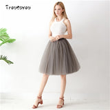 5 Layers 65cm Sexy Midi Tulle Skirt Streetwear Pleated Skirts Womens Short Tutu Femme 2018 Winter Gothic Jupe Falda Tul Plisada