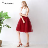 5 Layers 65cm Sexy Midi Tulle Skirt Streetwear Pleated Skirts Womens Short Tutu Femme 2018 Winter Gothic Jupe Falda Tul Plisada