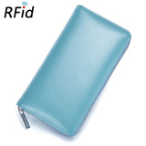 Leather RFID Blocking Credit Card Holder Men Anti Theft Travel Passport Long Wallet Women Business ID Holder 36 Cards Purse