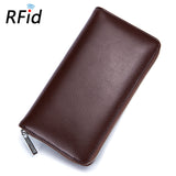 Leather RFID Blocking Credit Card Holder Men Anti Theft Travel Passport Long Wallet Women Business ID Holder 36 Cards Purse