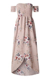 Boho style long dress women Off shoulder beach summer dresses Floral print Vintage chiffon white maxi dress vestidos de festa