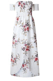 Boho style long dress women Off shoulder beach summer dresses Floral print Vintage chiffon white maxi dress vestidos de festa