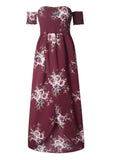 Boho style long dress women Off shoulder beach summer dresses Floral print Vintage chiffon white maxi dress vestidos de festa