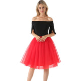 5 Layers 60cm Princess Midi Tulle Skirt Pleated Dance Tutu Skirts Womens Lolita Petticoat Jupe Saia faldas Denim Party Skirts