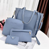 Women Bag Set Top-Handle Big Capacity Female Tassel Handbag Fashion Shoulder Bag Purse Ladies PU Leather Crossbody Bag