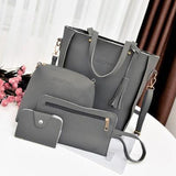 Women Bag Set Top-Handle Big Capacity Female Tassel Handbag Fashion Shoulder Bag Purse Ladies PU Leather Crossbody Bag