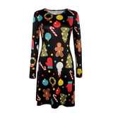 Large Sizes 2019 New Autumn Women Casual Long Sleeve Cute Christmas Tree Snowman Dresses Loose Plus Size Dress Vestidos 4XL 5XL